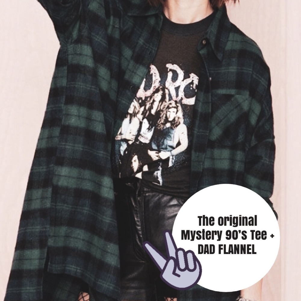 [Mystery] Band Tee + Dad Flannel - Picture 2 of 8